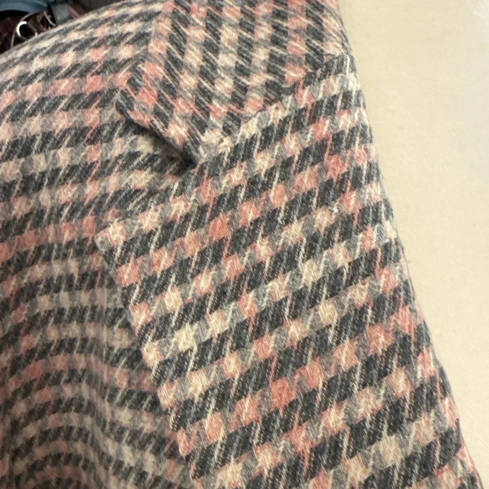 Vintage Pendleton Wool Blazer Size 14 -Pink & Gray Houndstooth plaid Made in USA - Picture 5 of 8